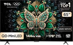 Smart TV TCL 65 Polegadas QLED Mini LED 4K C6K WiFi Bluetooth Google TV 4 HDMI 144Hz HDR10+ 65C6K