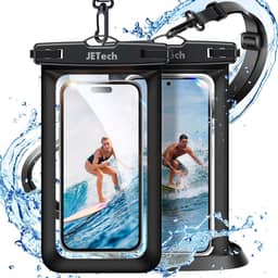 JETech Pacote com 2 Bolsa de Telefone À Prova D'água, Capa lmpermeável para iPhone 17 16e 16 15 14 Air Pro Max, Galaxy S25 S24 Ultra, Pixel 10 Série e Outros de até 7,2 Polegadas (Preto+Preto)