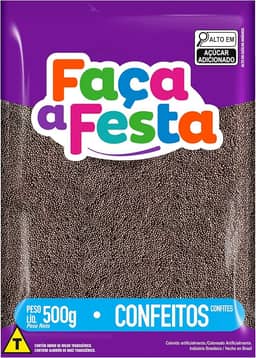 Faça a Festa – Confeito Brigadeiro 500g | Ideal para Decoração e Cobertura de Doces e Bolos | Crocante, Brilhante e com Sabor Irresistível