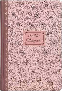 Bíblia Sagrada Católica, Letra Grande, Rosas, Capa dura com lombada em tecido, Leitura Perfeita