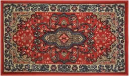 Tapete de corrida e área com design tradicional persa oriental da Mahal Allover, cor vermelha, estampado, antiderrapante, borracha traseira Moderno 18" x 30" Mat Persian Isfahan Red