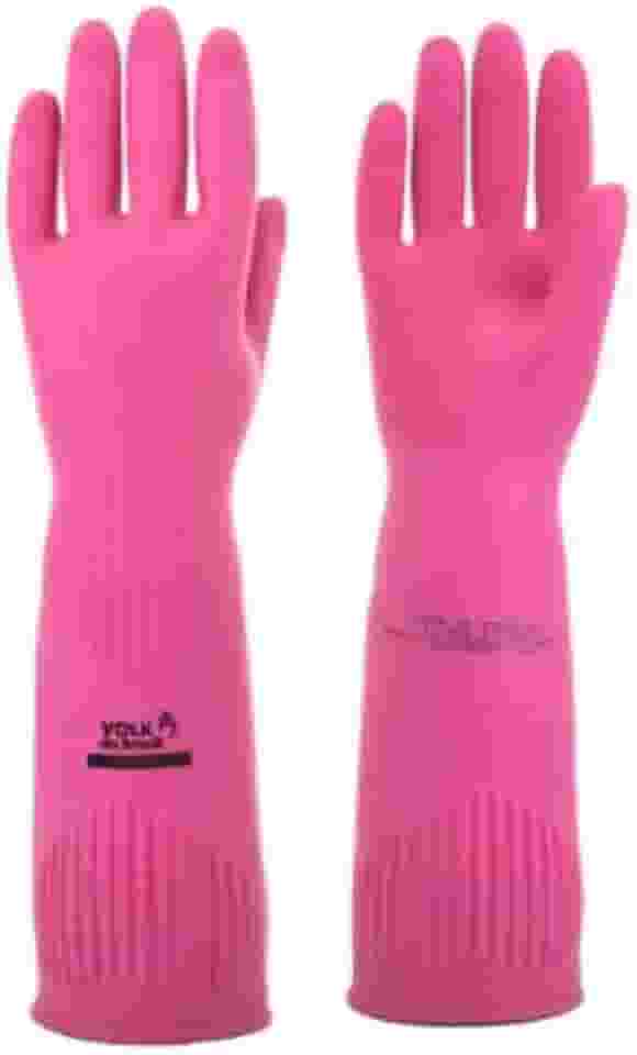 Luva de Látex longa Ranhurada Rosa - Volk