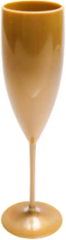 10 Taças de Champanhe Sólido Acrilico 140 ml Aniversário Casamento Festa Evento Balada festival Espumante Chandon (Dourado)