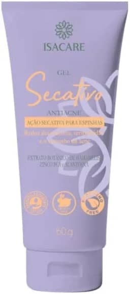 Isacare – Skincare Gel Secativo Antiacne 60g | Ação Secativa, Controle da Oleosidade e Prevenção de Espinhas | Dermatologicamente Testado e Cruelty Free