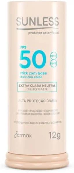 Protetor Solar Facial em Bastão com Base FPS 50 Efeito Matte Sunless Stick Extra Clara Neutra