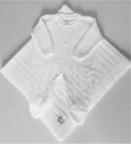Kit Saída Maternidade De Trico Manta E Macacão P/Bebê Lã (Branco)