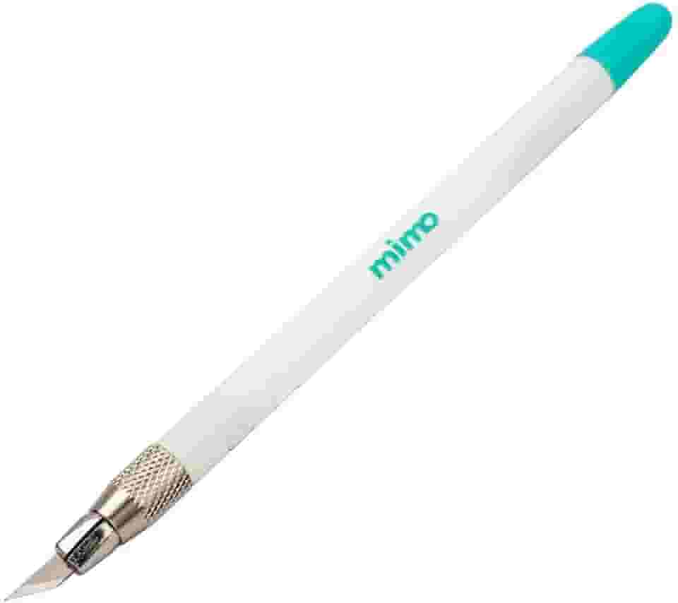Mimo - Estilete de Precisão Bisturi para Artesanato – Cabo Emborrachado com 5 Lâminas Extras, Corte Detalhado em Papel, Scrapbooking e DIY