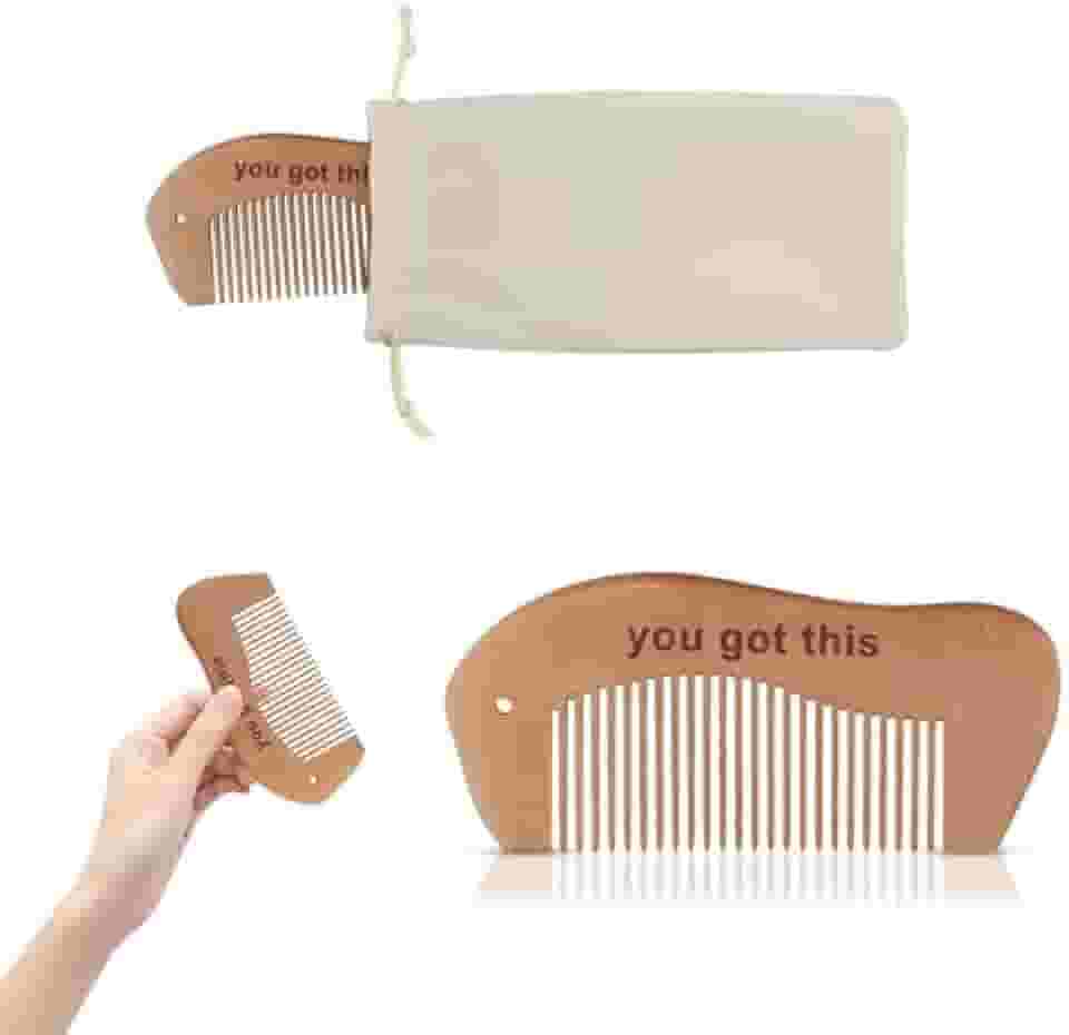 Pente de parto de madeira para alívio da dor do parto, presente de incentivo para mulheres grávidas, pente de parto e parto para alívio da dor na gravidez (com bolsa de pano)