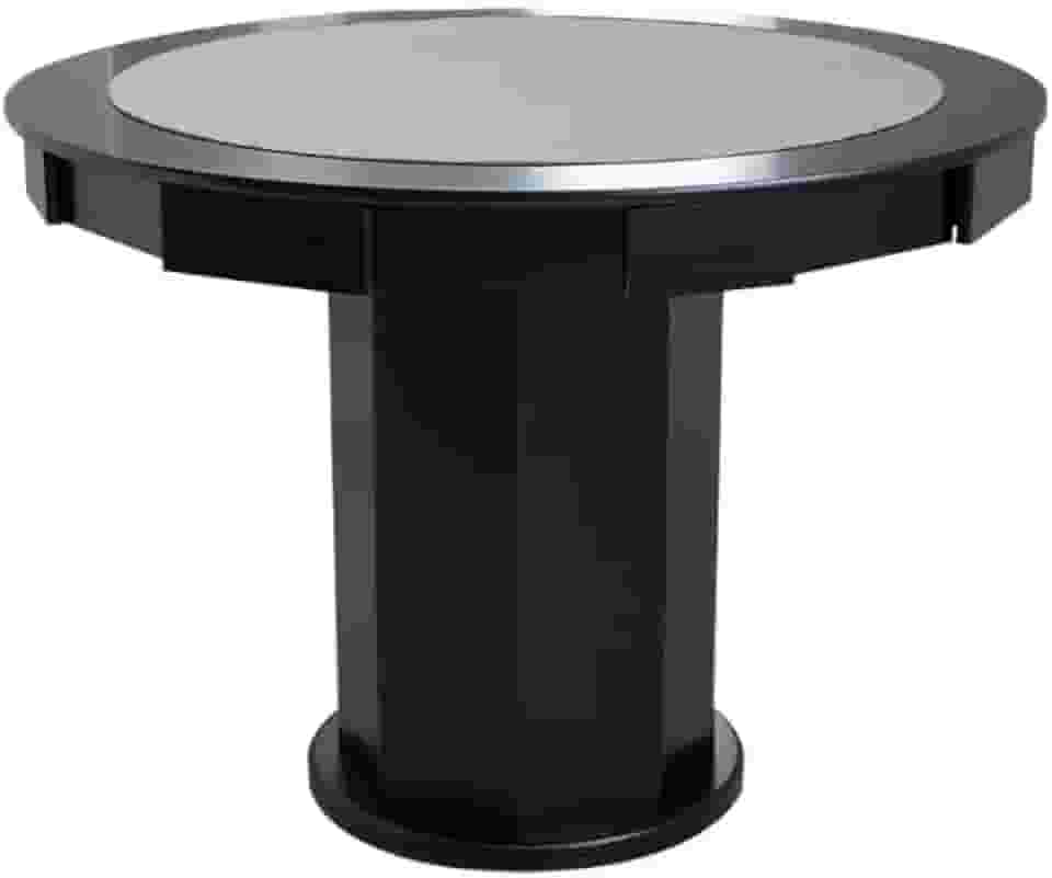 Mesa de Carteado com Gavetas e Porta copos - 1,09x0,80 - Com xadrez - Grafite