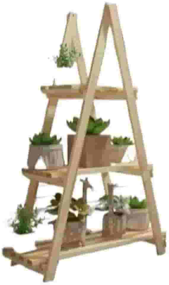 Estante Para Plantas Em Formato De Escada De Pinus - Charme RúStico E VersáTil Para DecoraçãO(3)