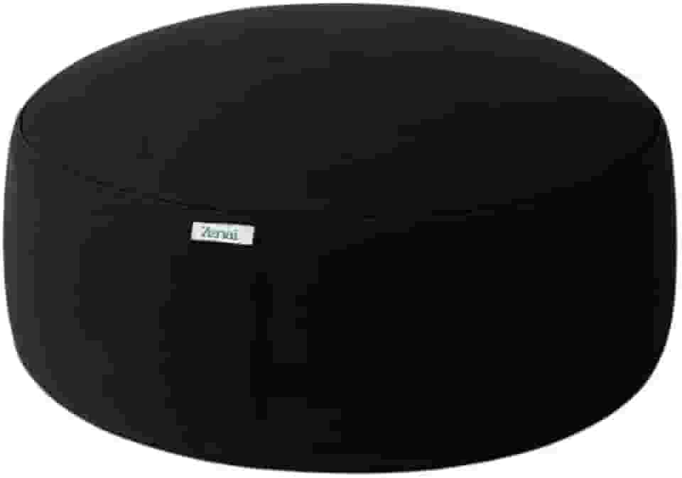 Zenai - Zafu Almofada de Meditação | Ideal para Yoga, Postura e Mindfulness | Enchimento Reciclado e Capa Removível | Suporte Postural Confortável (Preto)