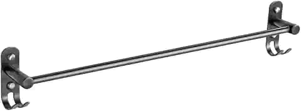 Toalheiro Porta Toalha para Banheiro com Ganchos Aco Inox | Suporte para Toalhas, Resistente à Corrosão, Moderno, Ideal para Banheiros e Lavabos Preto Super Premium