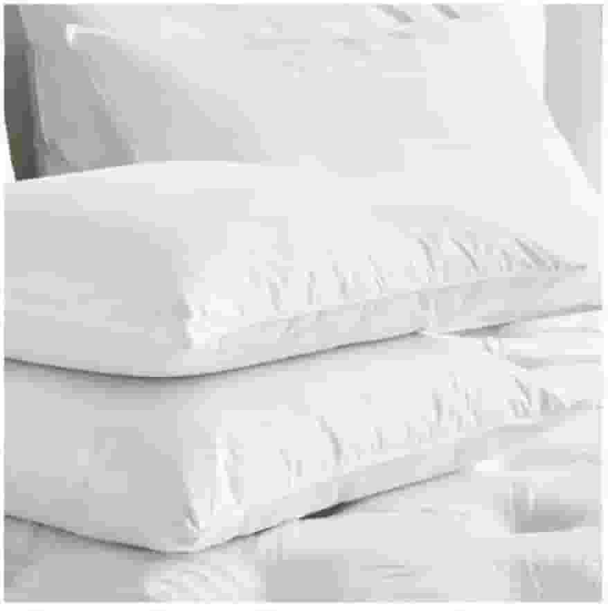 Kit 2 Travesseiros Pluma de Ganso Sintética, Antialérgico, Branco, 70x50cm, Macio, Lavável