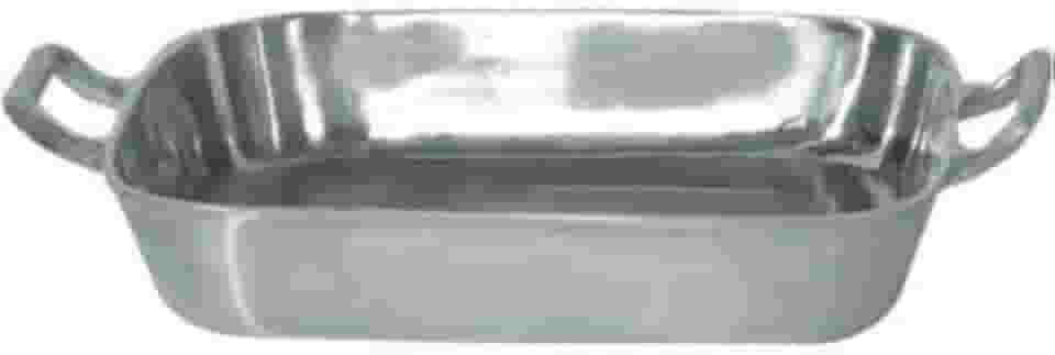 Forma Assadeira Tabuleiro Para Frango 28 cm Aluminio Polido Com Alças