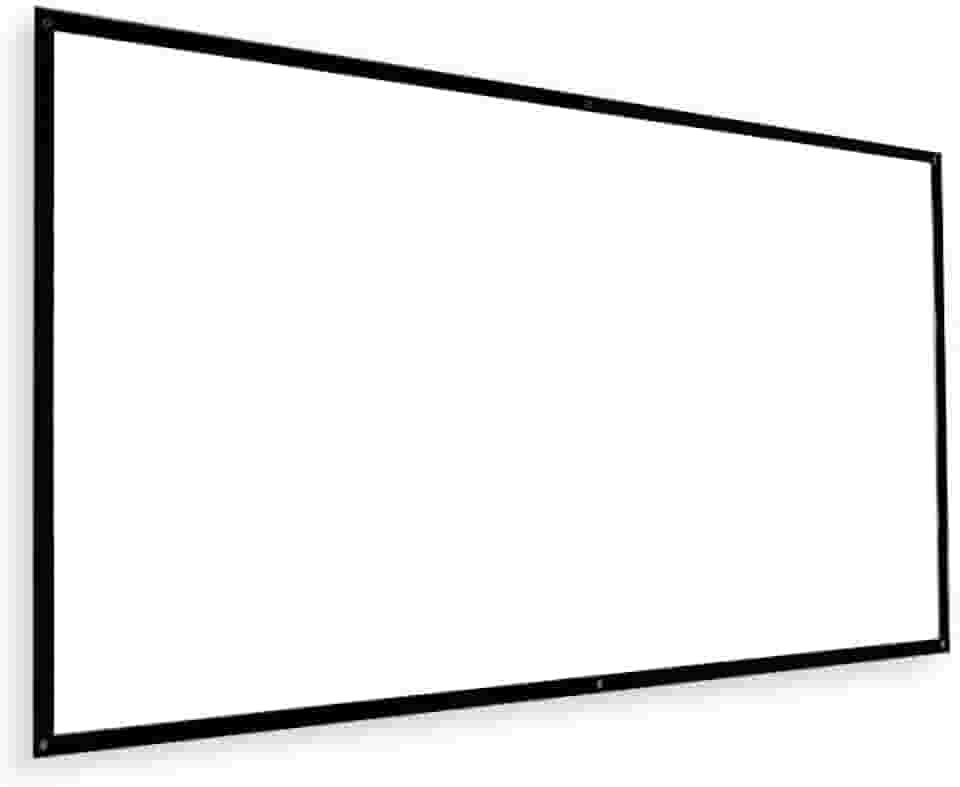 Tela de projetor 16:9 branca anti-luz moldura preta de 84-150 polegadas com furo metal home theater tela para projetor retratil Superfície Branca Anti-Luz, Furos de Metal(120 polegadas-1 und)