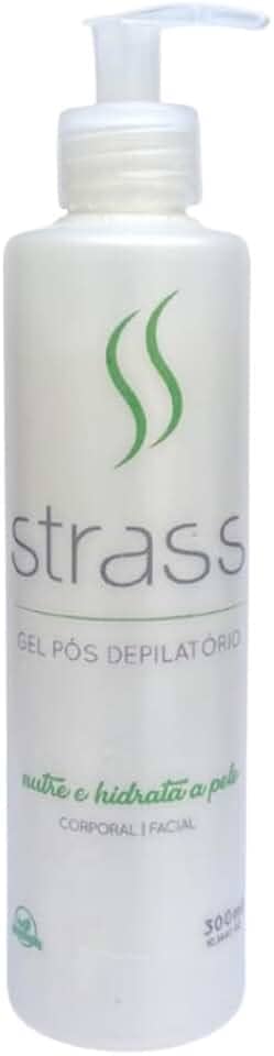 Strass Gel Pós Depilatório Corporal e Facial, Nutritivo e Hidratante, 300ml; Kit com 2 unidades de 300 ml cada