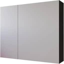 Espelheira Suspensa Klein Moderna com Prateleiras para Banheiro - JM3 Móveis (Preto/Nature)