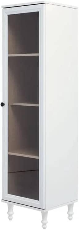 Cristaleira Estante Para Livros Ditália 1 Porta Vidro E-963 Cor:branco