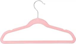 50 Cabides Slim Ultra Finos Aveludado Antideslizante veludo Infantil 33cm rosa