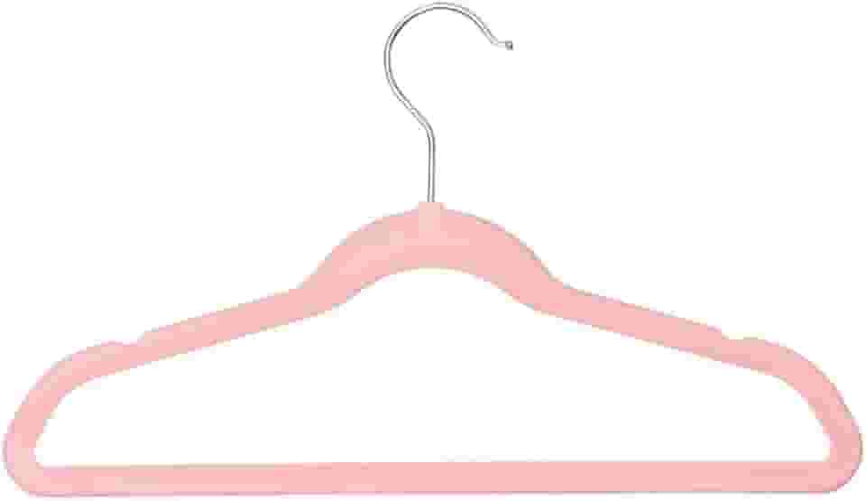 50 Cabides Slim Ultra Finos Aveludado Antideslizante veludo Infantil 33cm rosa