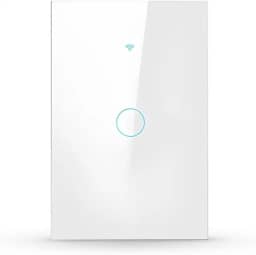 Interruptor Inteligente Wi-Fi Branco 1 Botão 2.4 GHz Smart Touch Bivolt Compatível com Alexa, Google Home, Tuya Neutro Paralelo Virtual
