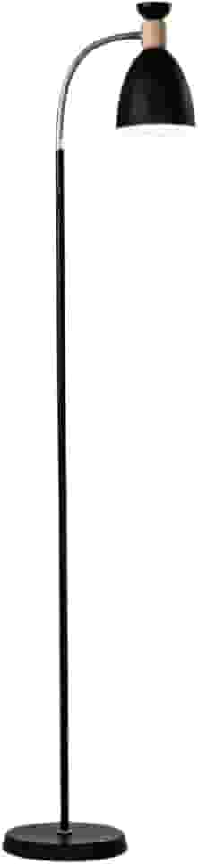 Abajur de chão flexivel luminaria chao articulada piso detalhe em madeira Techled (Preto)