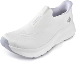 Tênis masculino slip in free up hands com bico largo, suporte de arco, tênis ortopédico de caminhada acolchoado com sola grossa zero gota, almofadas metatarsais