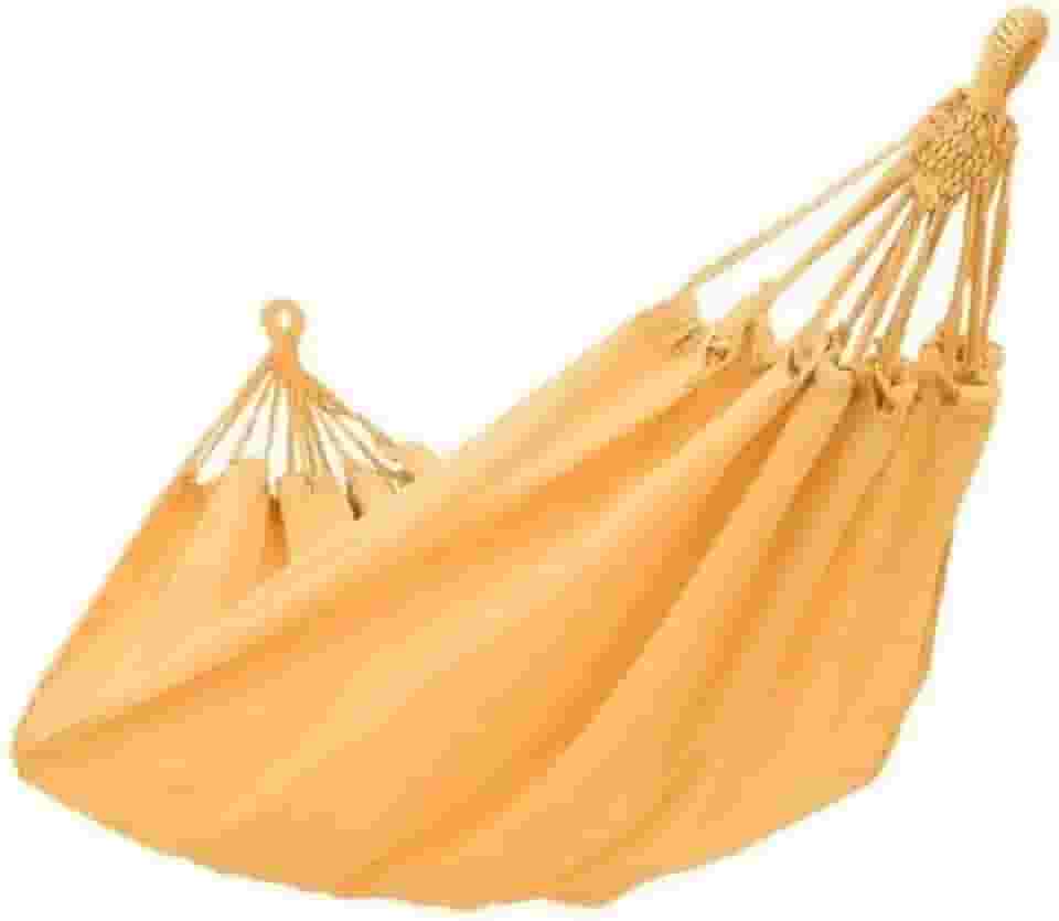 Rede De Descanso Dormir Balanço Casal Jeans Reforçada Grande 3,6 Metros - Ideal Para Camping, Hotel, Praia, Acampamento, Jardim, Varando, Sítio, Chárcara, Apartamento, Viagem, Fazenda (Amarelo)