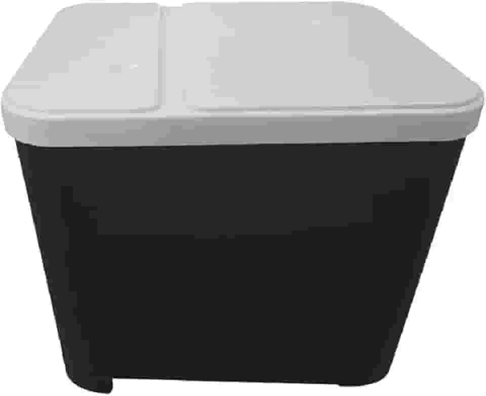 Porta Ração Pet Container 15kg Armazenamento de Ração Animal Capacidade 32,5x34x38cm - cores azul preto ou rosa (preto)