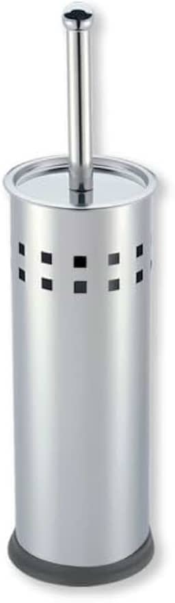 Escova Sanitária em Aço Inox, Design Vazado, Base Redonda