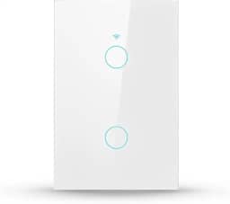 Interruptor Inteligente Wi-Fi Branco 2 Botões 2.4 GHz Smart Touch Bivolt Compatível com Alexa, Google Home, Tuya Neutro Paralelo Virtual