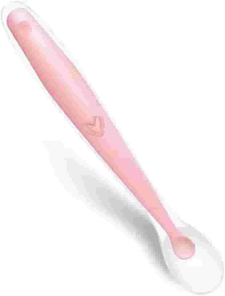 Colher Em Silicone Flexivel Introdução Alimentar Papinha Super Macia Protege As Gengivas Anatômica Maleável Molinha Para Bebe Alimentação P/Refeição Bpa Free (Rosa)