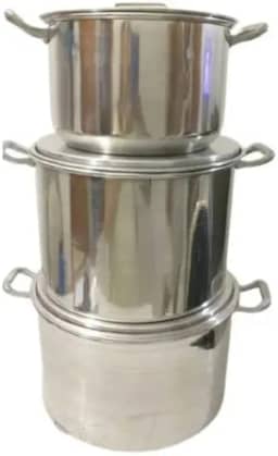 Jogo de Panela Para Feijoada, Caldos 3 Peças de Alumínio