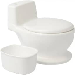 Troninho Pinico Infantil OHANA BABY Simulador de Privadinha Com Som Realista de Descarga Desfralde Divertido Para Bebes Meninos e Meninas Cor Branco