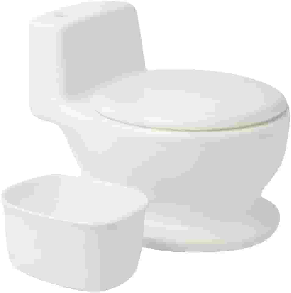 Troninho Pinico Infantil OHANA BABY Simulador de Privadinha Com Som Realista de Descarga Desfralde Divertido Para Bebes Meninos e Meninas Cor Branco