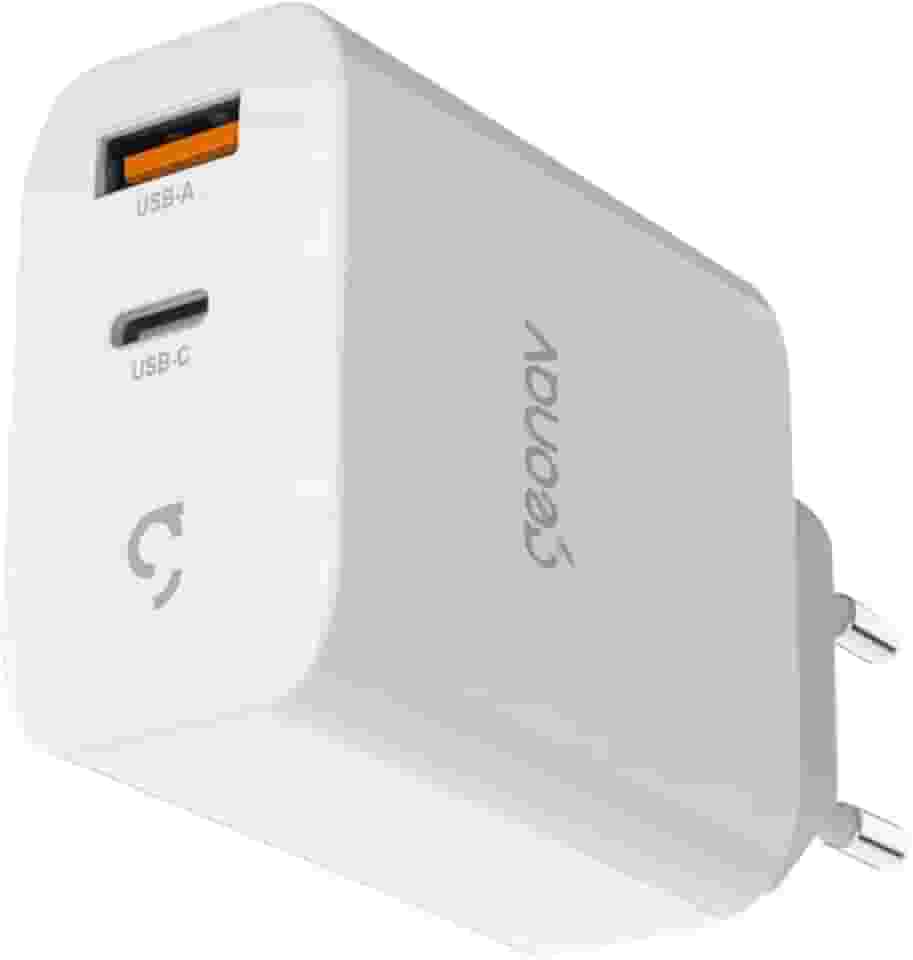 Geonav Carregador Universal SuperPower GaN Duo, 65W, 1 USB-A e 1 USB-C, tecnologias Quick Charge, Power Delivery, PPS*, CH65PDQC, Branco