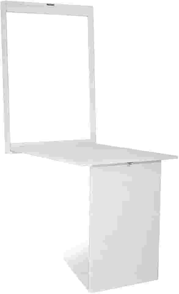 Mesa Dobrável Retrátil de Parede Retangular em MDF Branca - Móveis Britz