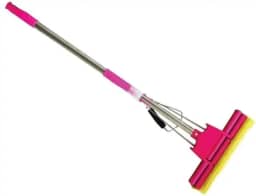 Rodo Mop Mágico com Espremedor, Cabo de Metal, Rosa e Amarelo