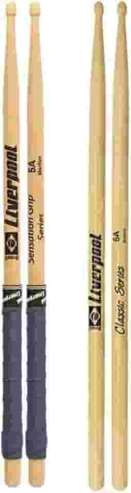 Kit de baquetas Liverpool 5A Sensation Grip e 5A Classic