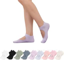 Kit 3 Pares de Meias Antiderrapantes Feminina para Yoga, Pilates e Hidroginástica, Tamanhos 35 a 40, Cor Sortida