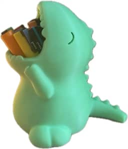 Porta-lápis Dinossauro T-Rex Decorativo, Verde Menta, Organizador de Mesa (Verde)
