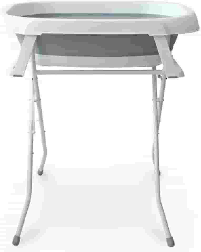 Banheira de Bebê Dobrável Portátil até 35 Litros com Suporte e Almofada de Banho Cinza - Mollie Baby