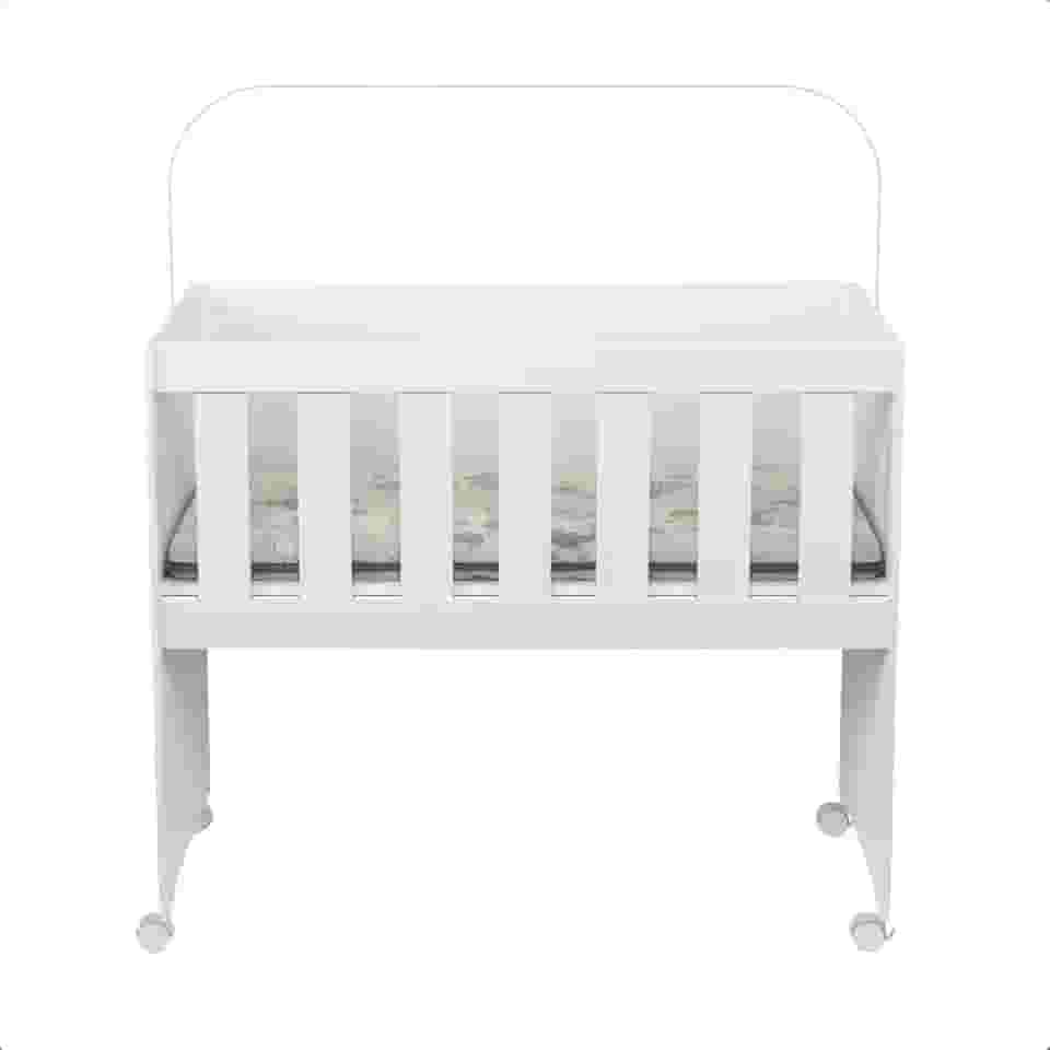 Mini Berço Chiquirinho Escrivaninha 5 em 1 RP online com Colchão (Branco)