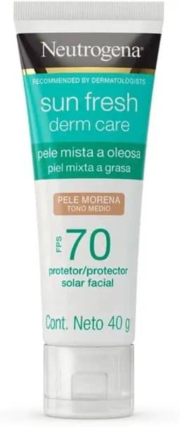 Neutrogena Sun Fresh Protetor Solar Facial Para Pele Oleosa Derm Care Pele Morena FPS 70,40g