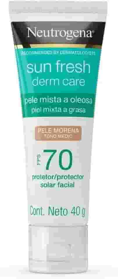Neutrogena Sun Fresh Protetor Solar Facial Para Pele Oleosa Derm Care Pele Morena FPS 70,40g
