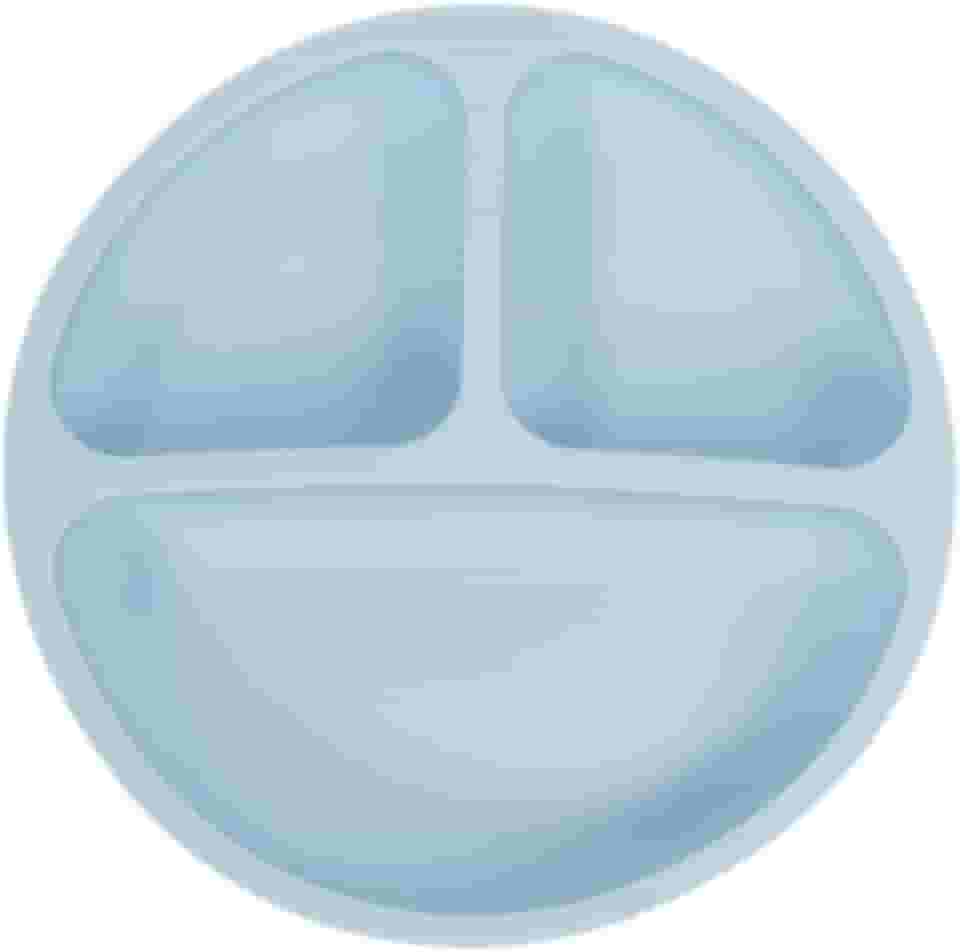 Prato de Silicone com Ventosa para Bebê Antiderrapante Seguro Livre de BPA Introdução Alimentar | Pippo (Azul)