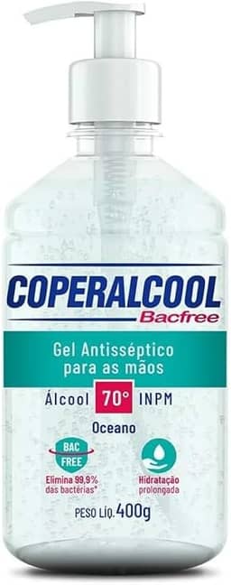 Coperalcool Álcool Gel Higienizador de Mãos 70º Coperalcool Bacfree Oceano 400G