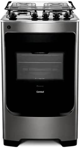 Fogão Consul 4 bocas cor Inox com acendimento automático - CFO4NAR BIVOLT