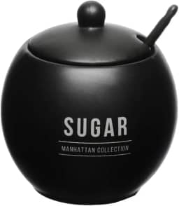 Haüskraft - Açucareirocom colher de porcelana Manhattan preto 350ml