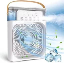 HANGAR TREZE Ventilador Portátil de Mesa Mini Ar Condicionado Umidificador Climatizador Pode Colocar Gelo Luz Led (Branco)